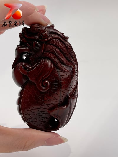 印度小葉紫檀高油密料 湘工手作【龍魚】3