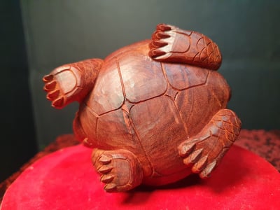 特選印度小葉紫檀實心料製【2號招財龍龜】6