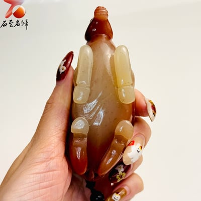 天然 老撾結晶透光朱砂石【長勢騰達】馬年開運石雕/手把件4