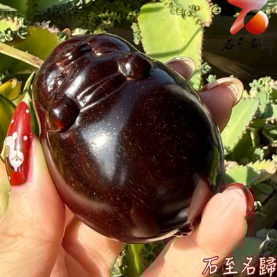 天然 印度小葉紫檀高油密超滿金星樹心料 湘工手作【轉運金豬】3