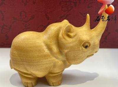 進口黃楊木精雕作品【非洲三寶】6