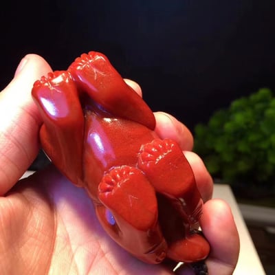 精品-純正朱砂紅貔貅手把件【招財貔貅】8