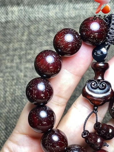 印度小葉紫檀老料15mm滿金星精選 【福氣彌勒】4