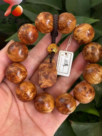 太行崖柏極品雲紋纓子瘤20mm手珠 11號4