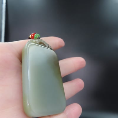 和田玉 且末料 附收藏證書【平安無事牌】3