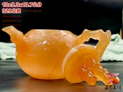 正宗青海凍石 手工雕刻 【節節高升茶壺】附精美收藏禮盒7