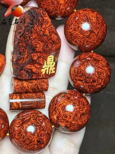 印度小葉紫檀老料炫彩爆滿 點狀葡萄纓子瘤疤【鼎】6