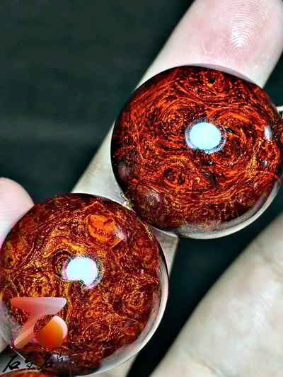 印度小葉紫檀手珠【善】 滿瘤疤+金星 25mm×10顆4