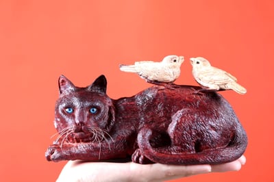 印度小葉紫檀 白皮巧雕【喜事連連】1