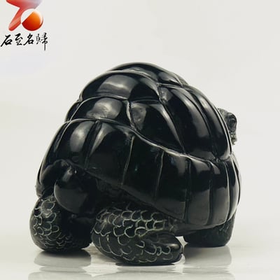 丹東石純手工雕烏龜 張國民雕刻家作品【墨嶺象龜】靜而不凡 穩若山嶺6