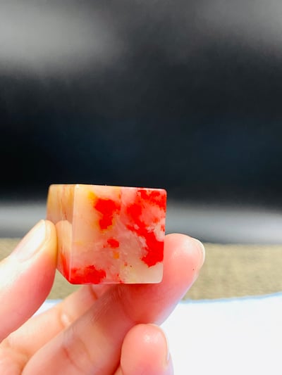 精品老巴林 羊脂玉雞血印章7