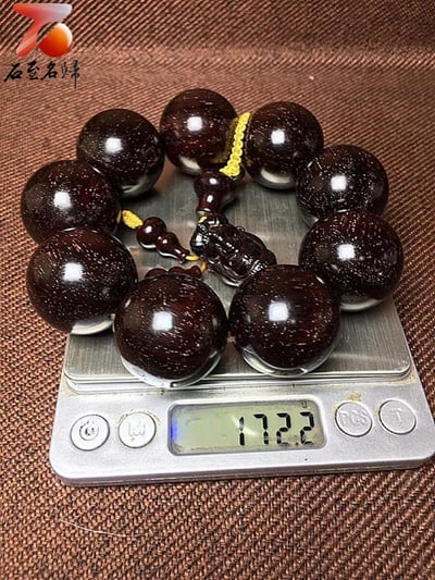 印度小葉紫檀老料大豪串30mm×9顆9