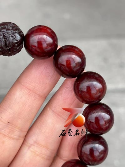天然 印度小葉紫檀玻璃底老料 高油高密15mm手珠【招財貔貅】4