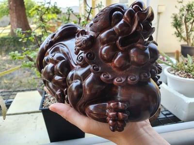 傳承臻品 海南黃花梨極品紫油梨老料【招財貔貅】3