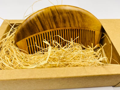 精選天然實木梳子【天然金絲楠木短版梳】8