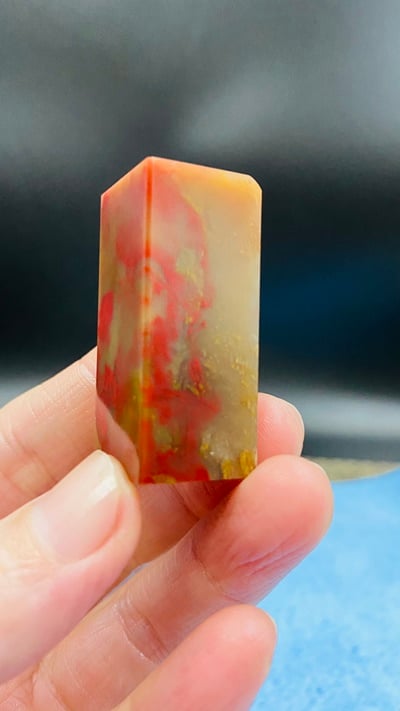 巴林牛角凍雞血石印章2