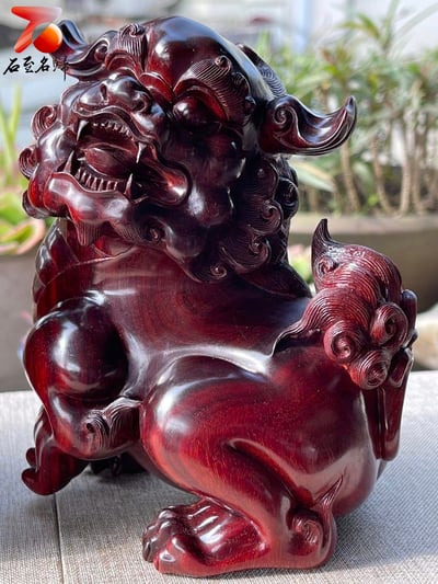 印度小葉紫檀高油密樹心料 湘工手作【喜獅】2