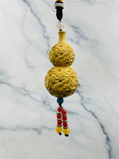 黃楊木精雕【吉祥平安-葫蘆吊墜】1