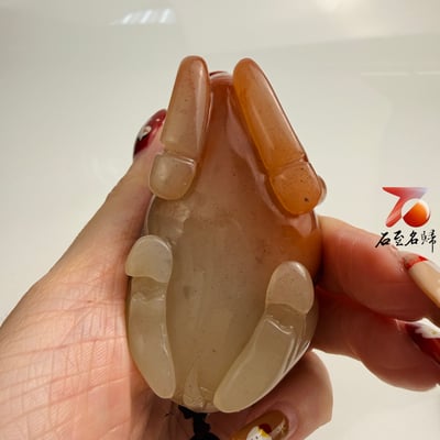 天然 老撾結晶透光朱砂石【臥駿藏勢】馬年開運石雕/手把件5