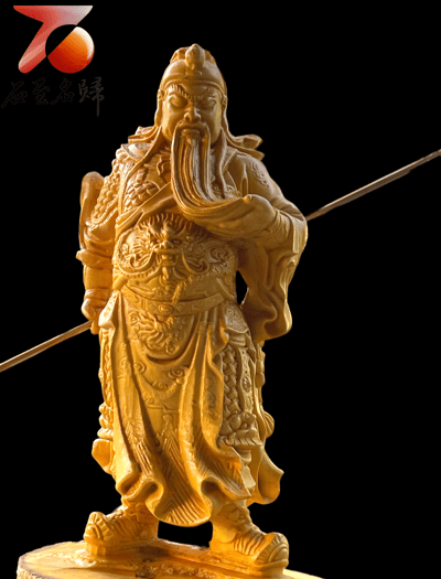 台灣現貨 實體店鋪 雲南黃楊木精雕作品 【關公-義薄雲天】3