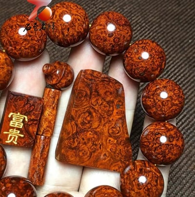 印度小葉紫檀 超爆滿瘤疤18mm手珠【富貴】3