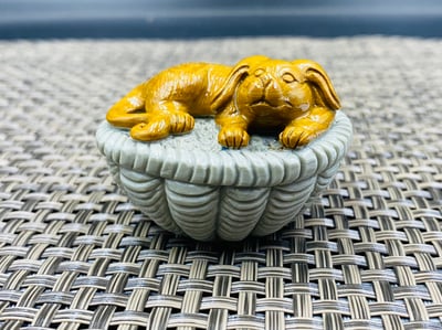 天然巧雕 壽山山秀園石系列【搖籃與小狗】4