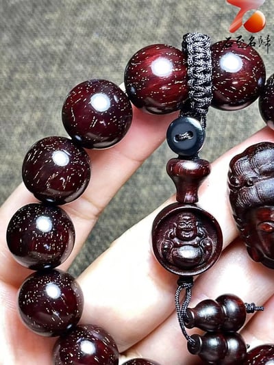印度小葉紫檀老料15mm滿金星精選【觀音】2