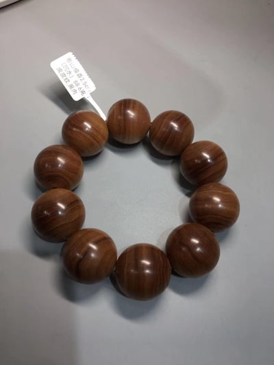 限量4條 印度老山檀香邁索爾正區虎皮紋黑油沉水 25mm手珠20