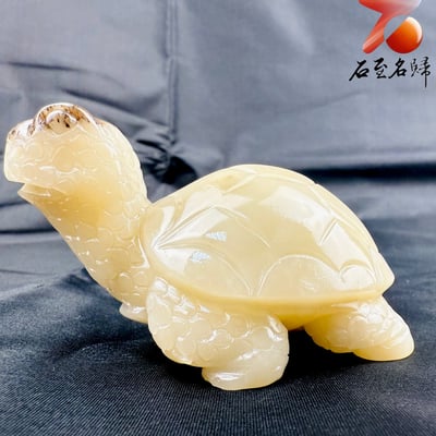 江西芙蓉石純手工雕烏龜 張志方雕刻家作品【黑帽玄武龜】6