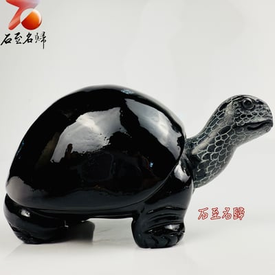 丹東石純手工雕烏龜 張國民雕刻家作品【長壽探福龜】5