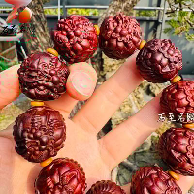 精選天然 印度小葉紫檀老料25mm【招財貔貅】手串2