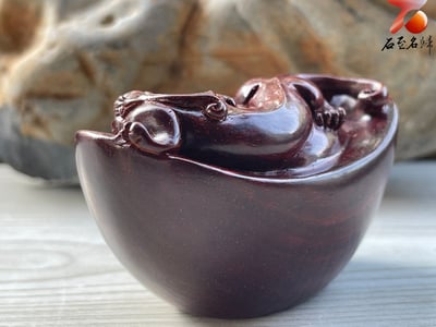 印度小葉紫檀高油密二膘料 湘工手作【招財元寶螭龍】4