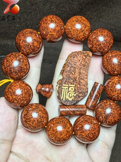 印度小葉紫檀 頂級泥料爆滿葡萄纓子瘤疤【福】2