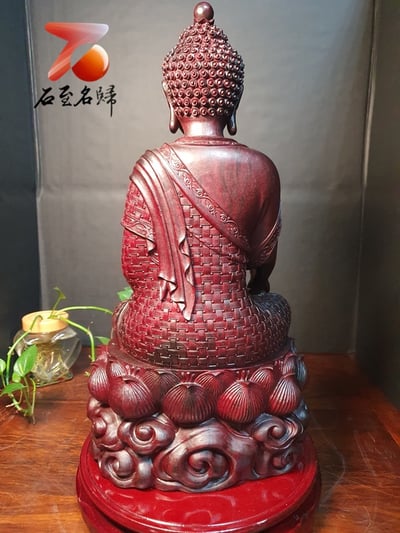 印度小葉紫檀清刀款 木雕狀元親工大作【藥師佛】3