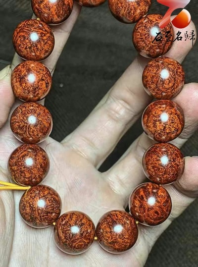 印度小葉紫檀泥料瘤疤+螺旋金星【圓滿與智慧的象徵-花開見佛】18mm手7