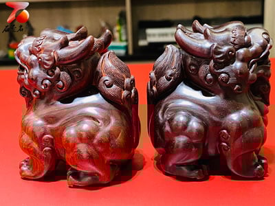 印度小葉紫檀高油密二膘料 湘工手作【瑞獸貔貅】4