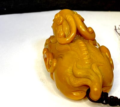 老師傅手工 壽山石雕件【招財瑞獸】3