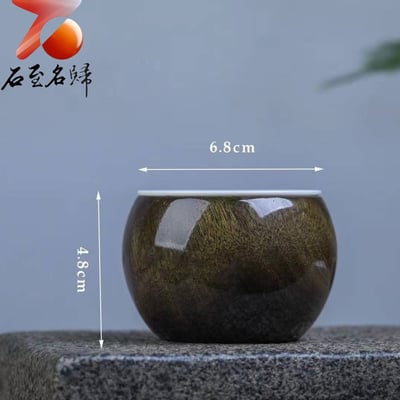 金絲楠木滿水波紋茶杯 長6.8x高4.8公分 耐高溫中式茶具13