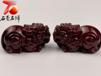 精選印度小葉紫檀二膘料【貔貅】1