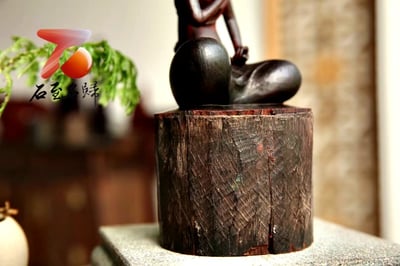 印度小葉紫檀拆房老料清刀製作【北魏佛】8