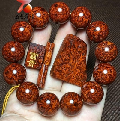 印度小葉紫檀 超爆滿瘤疤18mm手珠【富貴】9