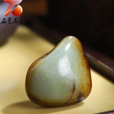 和田玉滿秋梨皮青白肉籽料｜秋梨滿韻 潤澤天成3