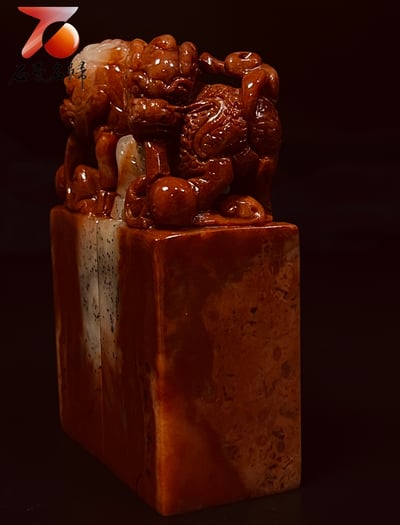 壽山高山石【瑞獸麒麟】對章套組 附檢驗證書4