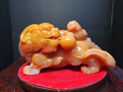 正宗福建壽山五彩雞母窩全滿結晶【母子情深】1