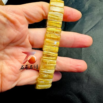 一物一拍｜天然巴西順絲鈦晶水晶手排 寬14.1mm 手圍17公分3