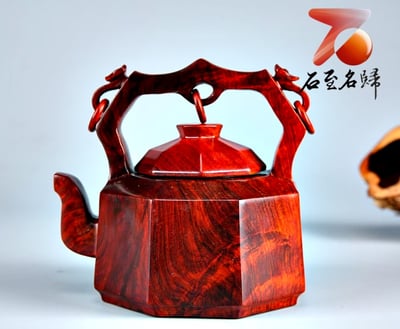 印度小葉紫檀案擺【如意提梁壺】4