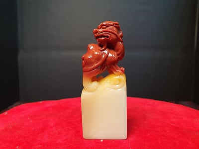 極品芙蓉滿朱砂滿結晶印章【鴻運當頭】1