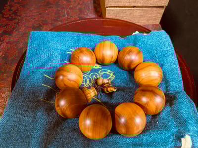 城口料崖柏手珠30mm(水波紋) 2