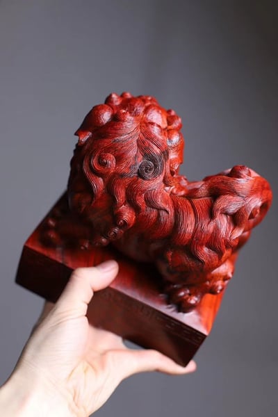 印度小葉紫檀大方印【瑞獅納吉】4