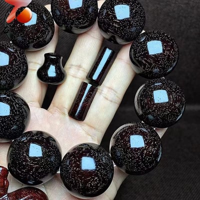 印度小葉紫檀老料 泥料黑珍珠25mm手珠【牛轉乾坤】4